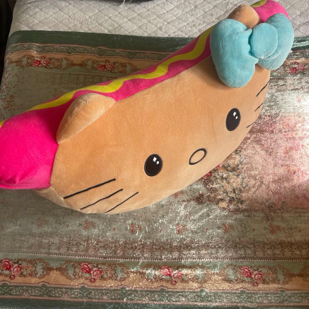 Sanrio| Hello Kitty Hot Dog Face Plush Pillow|EUC